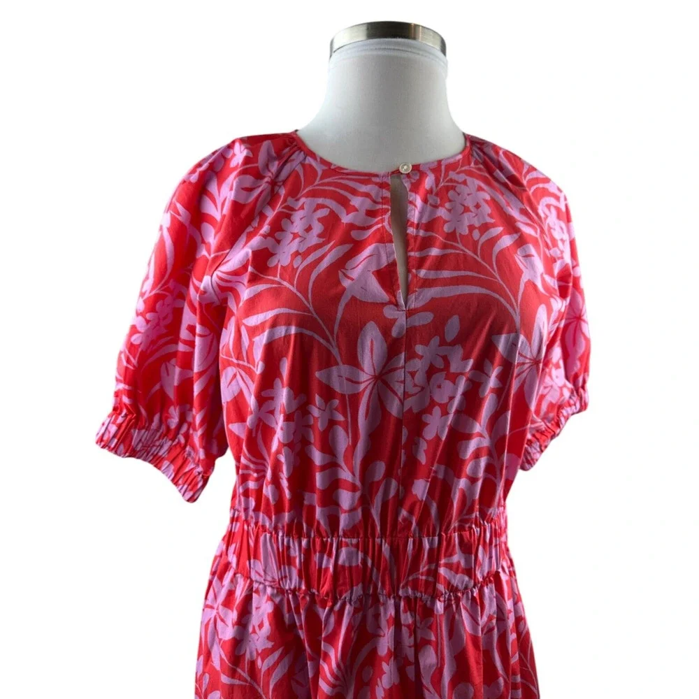 Voyageur by Mersea Hedy Tropical Floral Vine Tiered Midi Maxi Dress Mer Sea XL - Picture 6 of 14